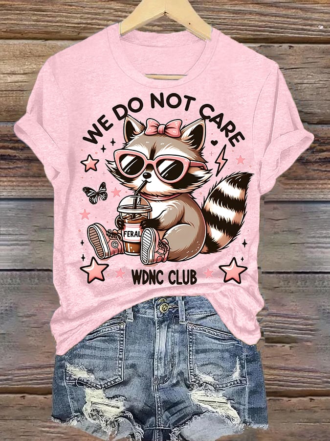 Women's Cute little raccoon for Women's WDNC Menopause & Perimenopause Printed T-shirt