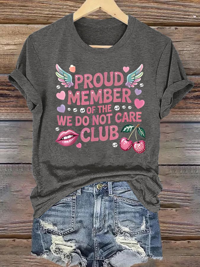 Women's Retro Funny Proud Member Of Club Menopause Perimenopause Print T-Shirt