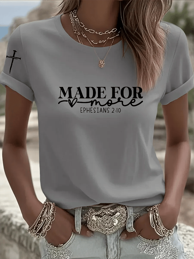 Women's Made for More Ephesians 2:10 Faith Cross Short Sleeve T-Shirt