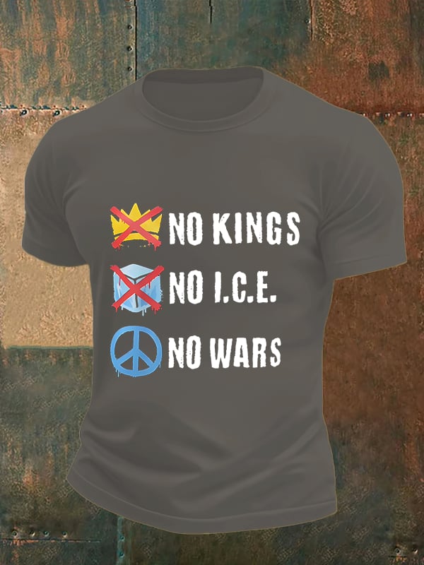 🔥Buy 3 Get 15% Off🔥Men's No Kings Print T-Shirt