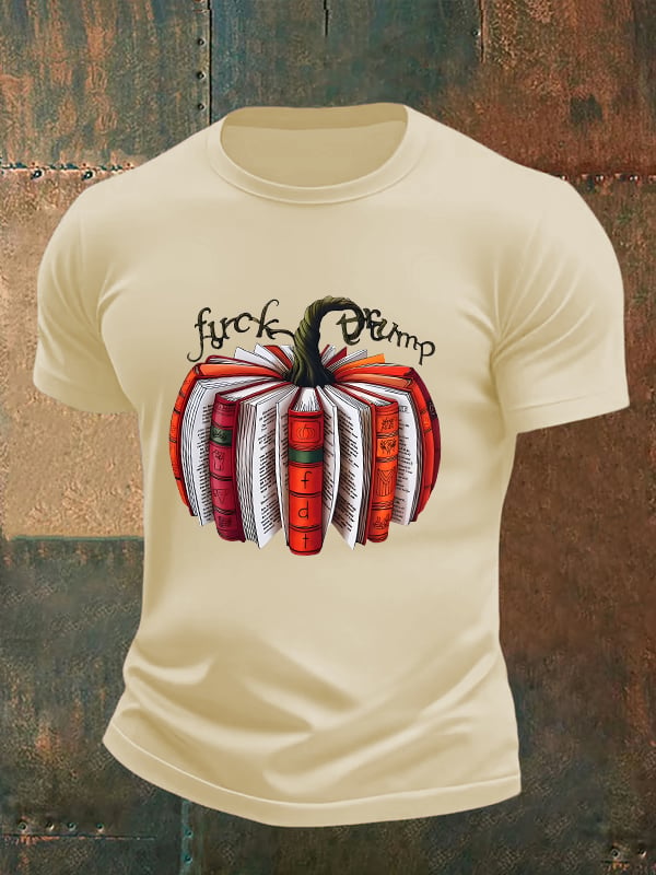 🔥Buy 3 Get 15% Off🔥Men's Fall Book Pumpkin DTF transfer - FDT, Fall Aesthetic print T-Shirt