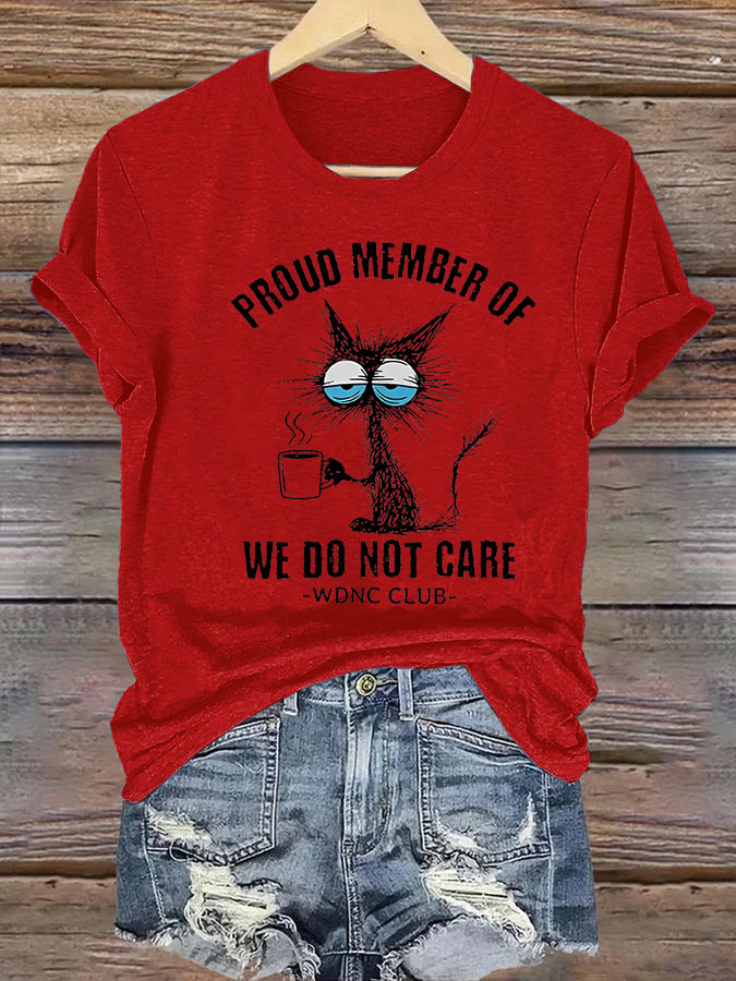 🔥Buy 3 Get 15% Off🔥Women's Retro Funny Proud Member Of Club We Do Not Care Menopause Perimenopause Print T-Shirt