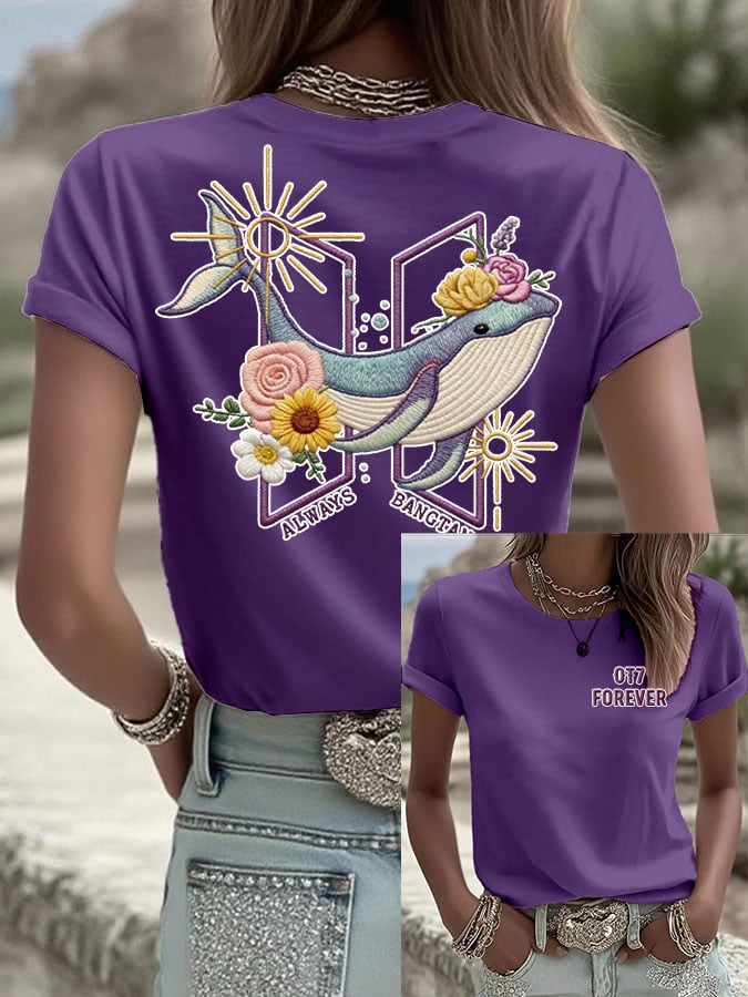 Women's K-pop Print Casual T-Shirt