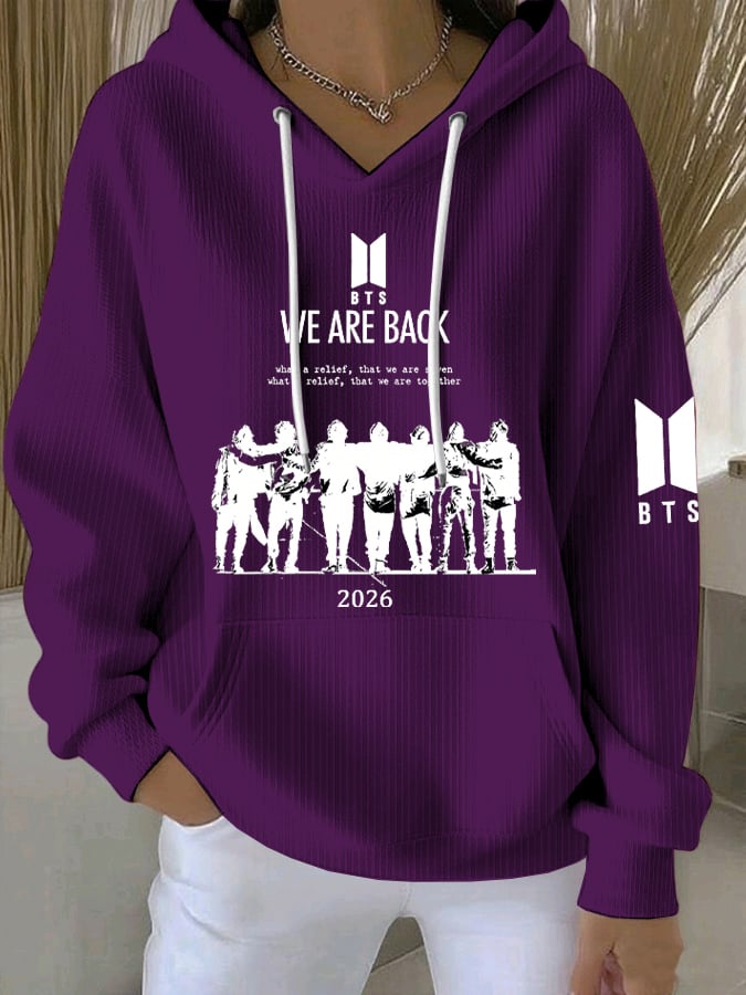Women's Retro 2026 Bts Comeback Art Print Sweatshirt