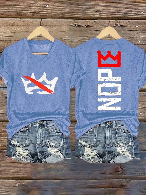 🔥Buy 3 Get 15% Off🔥Women's Nope, No Kings In America Print T-shirt