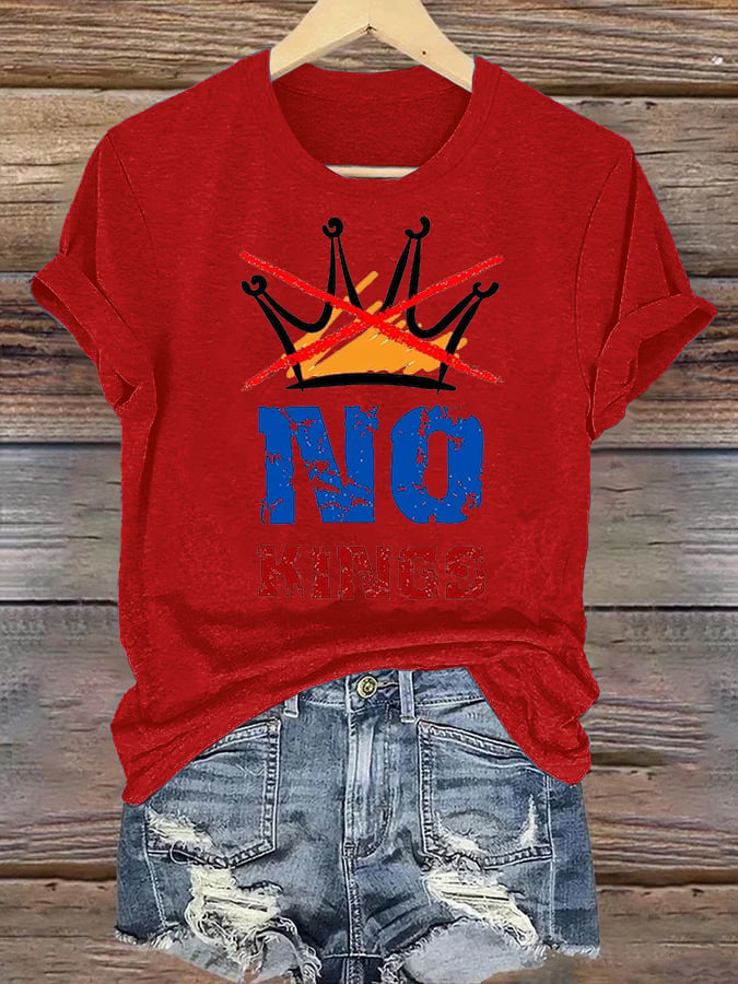 🔥Buy 3 Get 15% Off🔥Women's NO KINGS Print T-Shirt