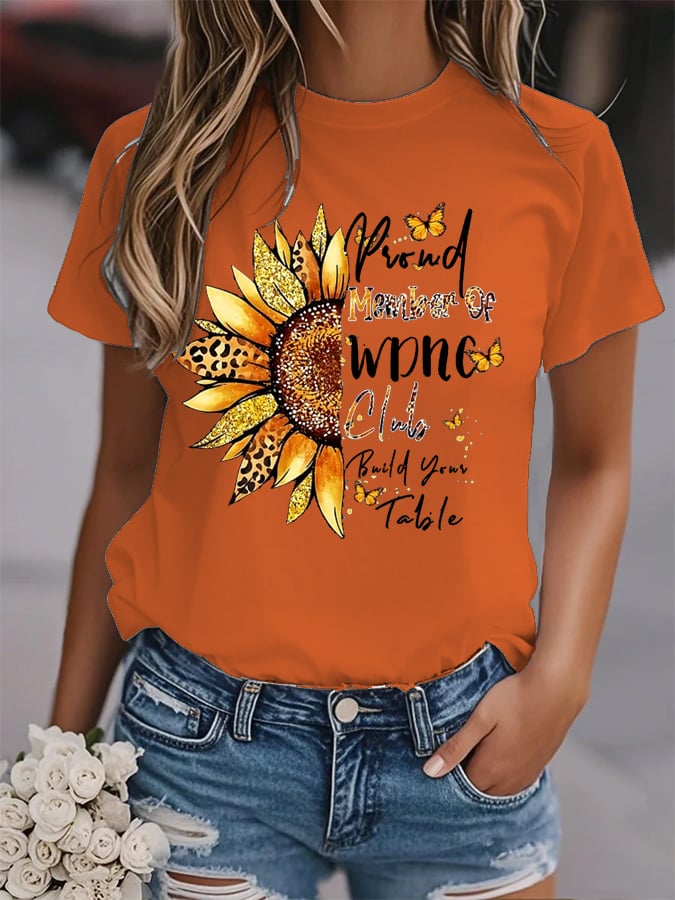 🔥Buy 3 Get 15% Off🔥Women's Sunflower Proud Member Of WDNC Club Print Shirt
