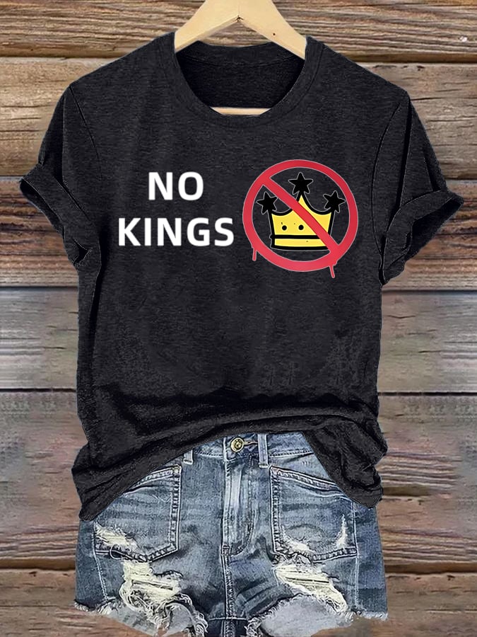 🔥Buy 3 Get 15% Off🔥Women's NO KINGS Print T-Shirt