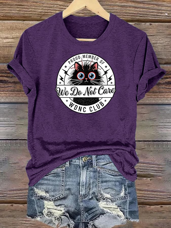 Women's Retro Funny Proud Member Of Club We Do Not Care Menopause Perimenopause Print T-Shirts