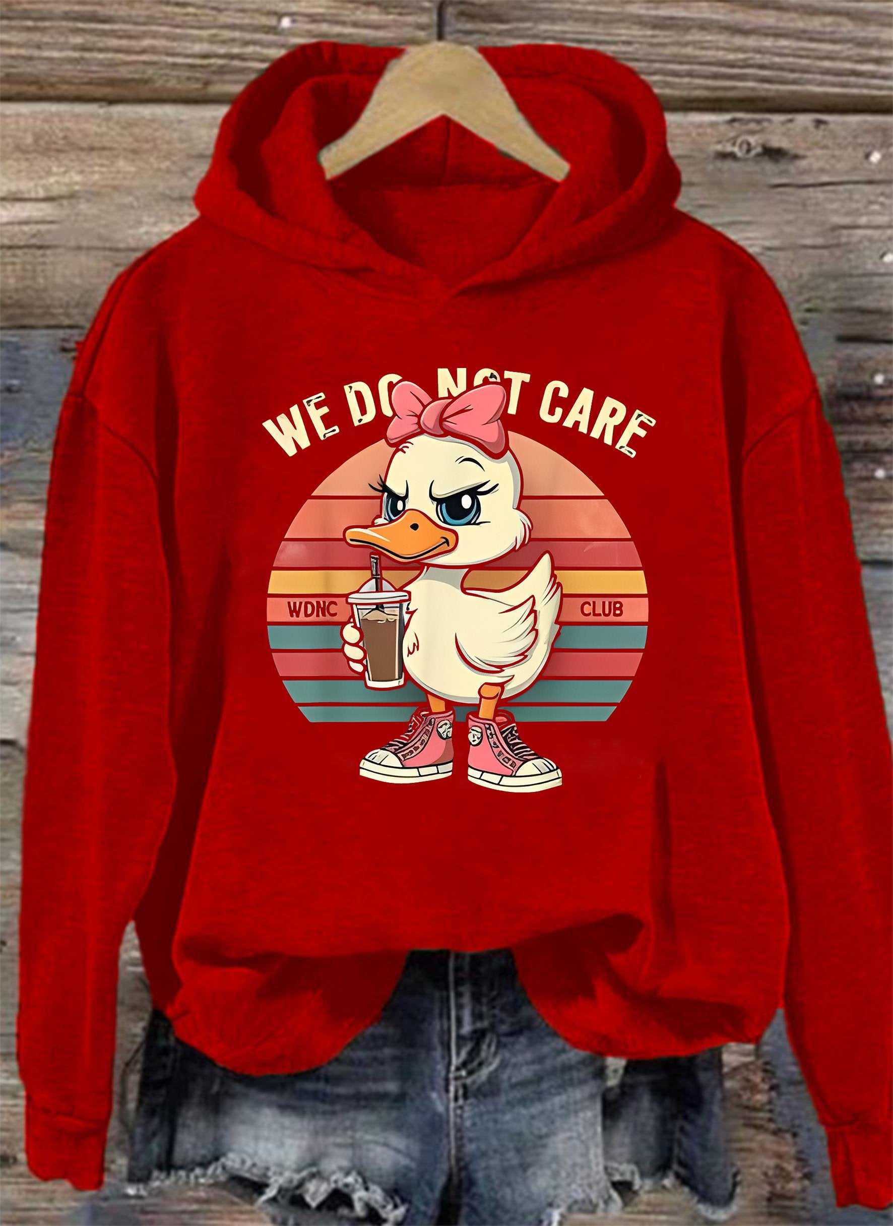 Women's Retro Funny Proud Member Of Club We Do Not Care Menopause Perimenopause Print Hoodie