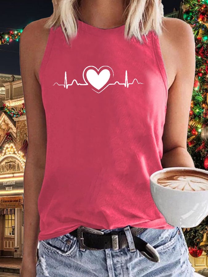 Women's Heart Disease Awareness Printed Vest