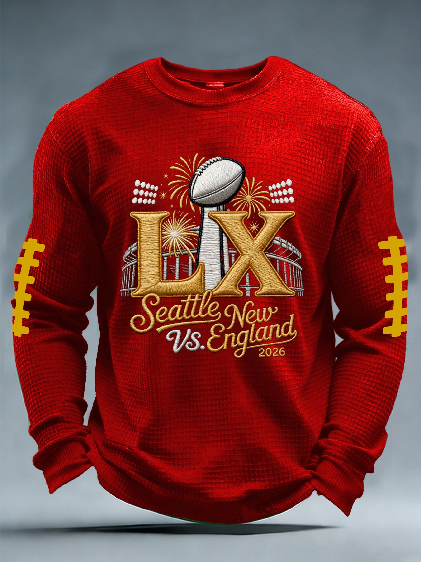Men's Football Printed Waffle Top