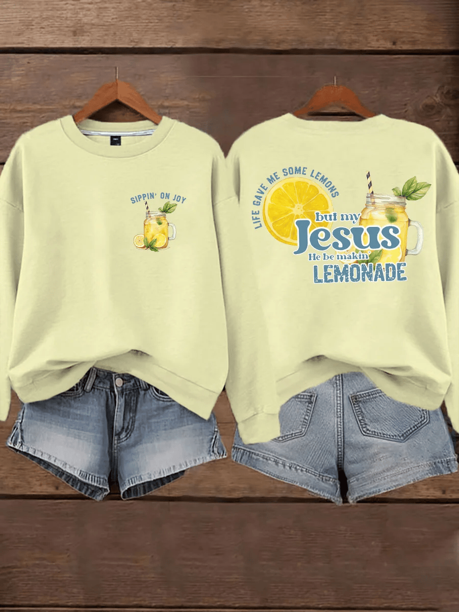 Women's Life Gave Me Some Lemons, But My Jesus Turned Them Into Lemonade Faith Print Hoodie