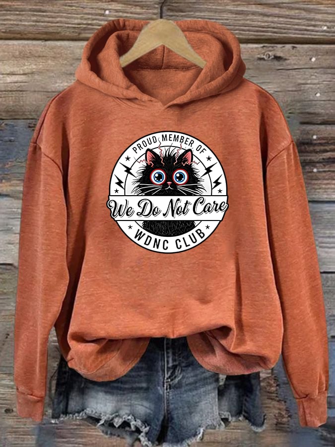 Women's Retro Funny Proud Member Of Club We Do Not Care Menopause Perimenopause Print Hoodie
