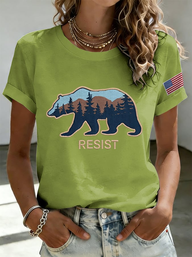 Women's Retro Resist Save The Forest Service Print T-Shirt