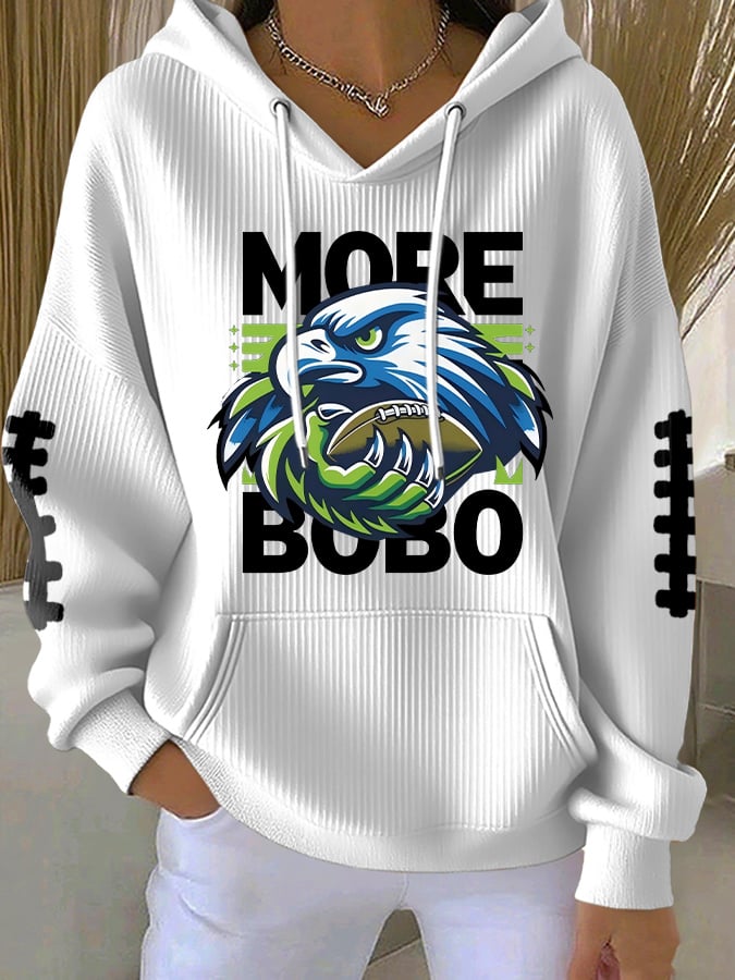 Women'S Football Print Casual Hoodie Sweatshirt