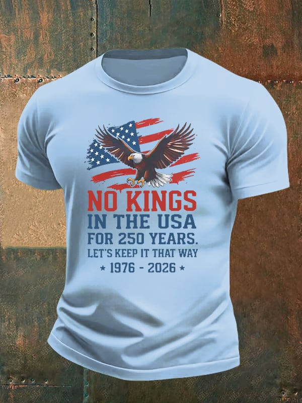 🔥Buy 3 Get 15% Off🔥Men's No Kings USA Patriotic Tee ,250 Years of Democracy printed T-shirt