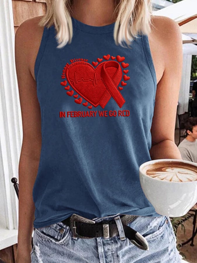 Women's Heart Disease Awareness Printed Vest