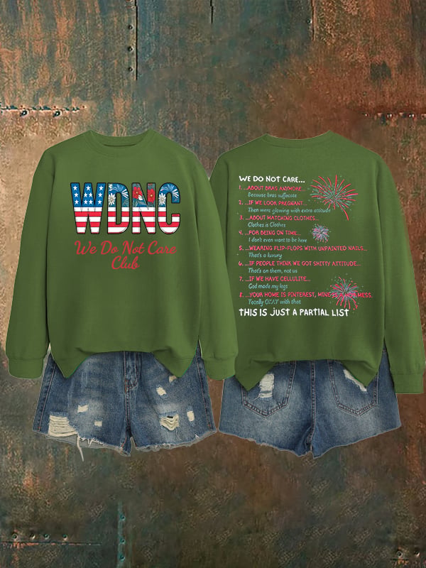 Women's Retro Funny Proud Member Of Club We Do Not Care Menopause Perimenopause Print Sweatshirt