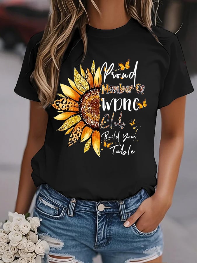 🔥Buy 3 Get 15% Off🔥Women's Sunflower Proud Member Of WDNC Club Print Shirt