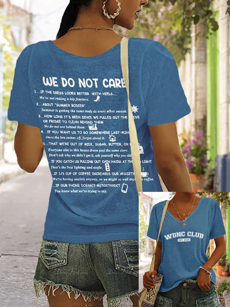 🔥Buy 3 Get 15% Off🔥V-Neck Retro Funny WDNC Club Menopause Perimenopause Print T-Shirt