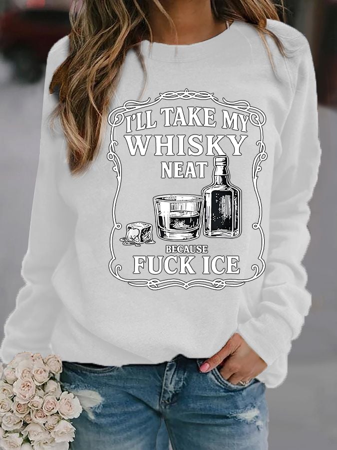 Women's Whiskey F*ck ICE Abolish ICE Printed Sweatshirt