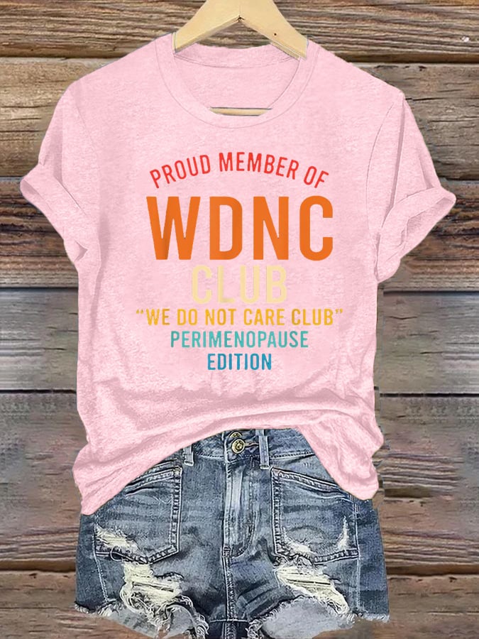 Women's Retro Funny Proud Member Of Club Menopause Perimenopause Print T-Shirt