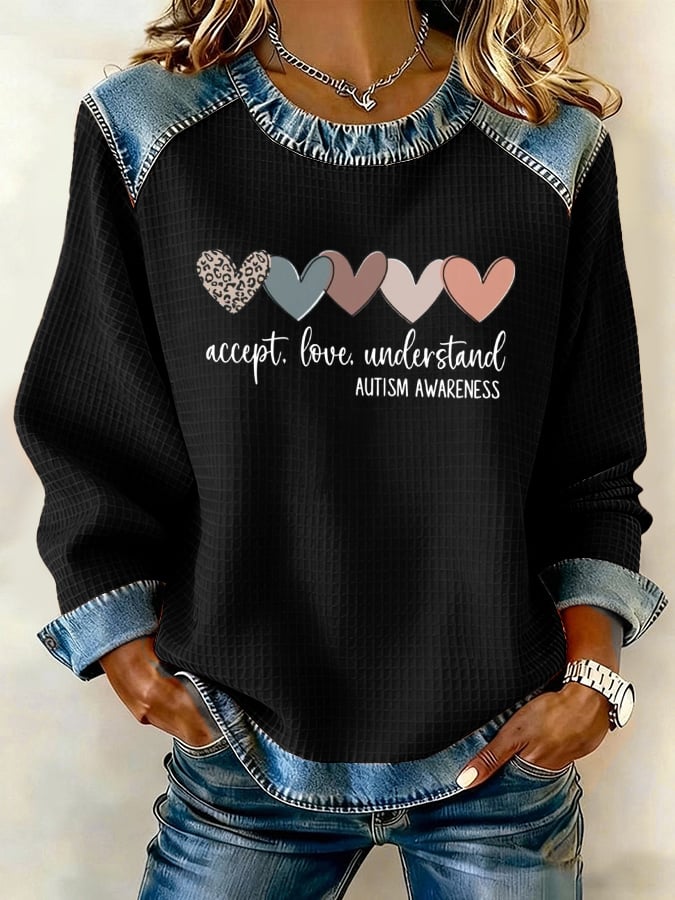 Women's Autism Strong Print Casual Sweatshirt