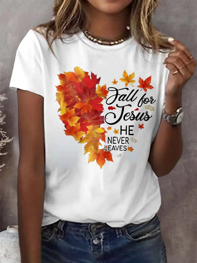 Women's Casual Retro Autumn Faith T-Shirt