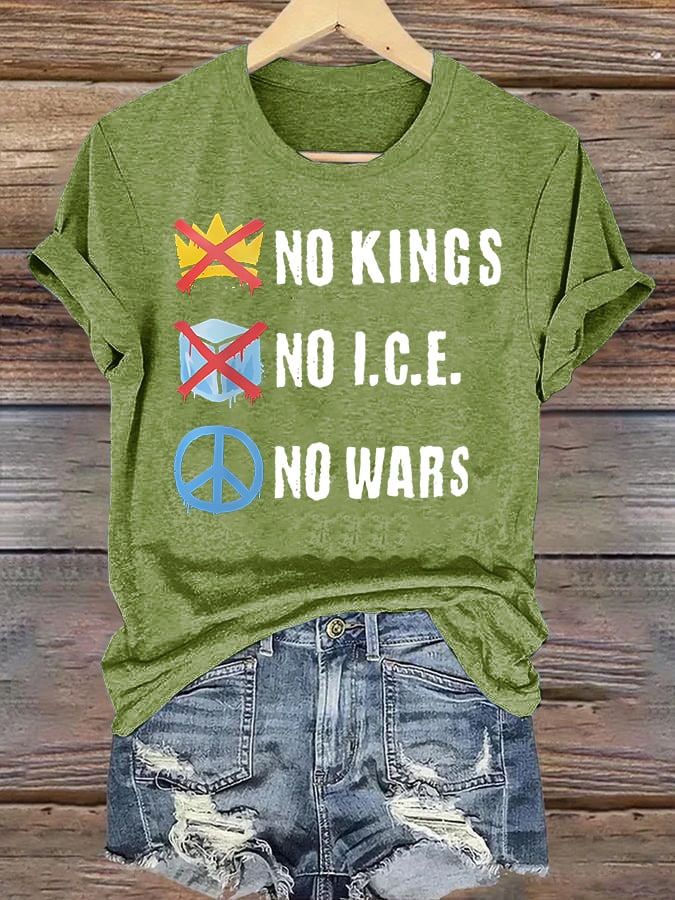 🔥Buy 3 Get 15% Off🔥Women's No Kings Print T-Shirt