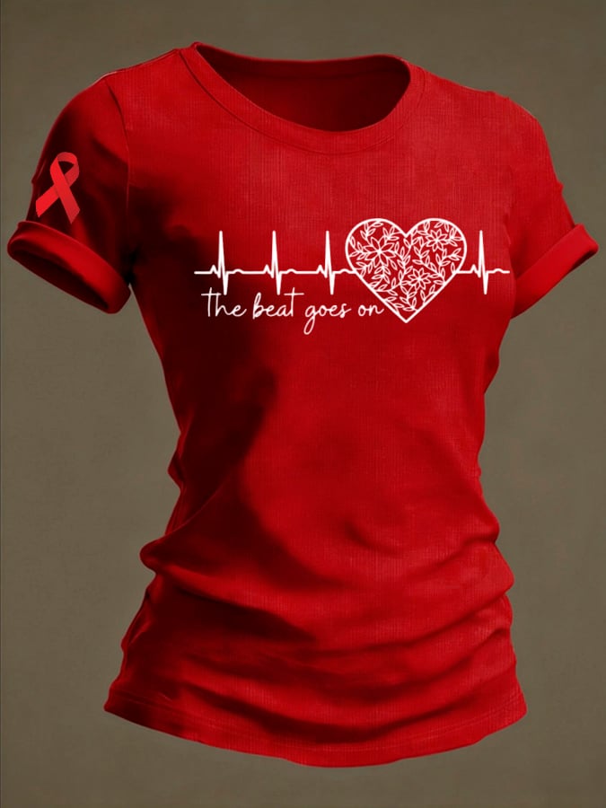 Women's Heart Disease Survivor Crewneck T-shirt