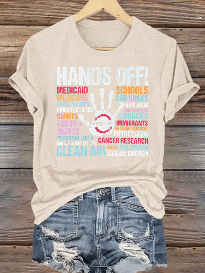 🔥Buy 3 Get 15% Off🔥Women's HANDS OFF! Print T-Shirt