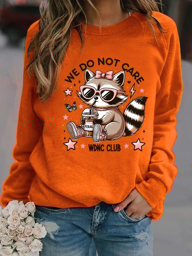 🔥Buy 3 Get 15% Off🔥Women's Cute little raccoon for Women's WDNC Menopause & Perimenopause Printed Sweatshirt
