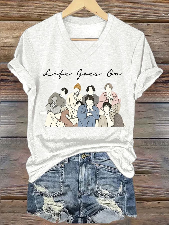 Women's BTS Print Casual T-Shirt