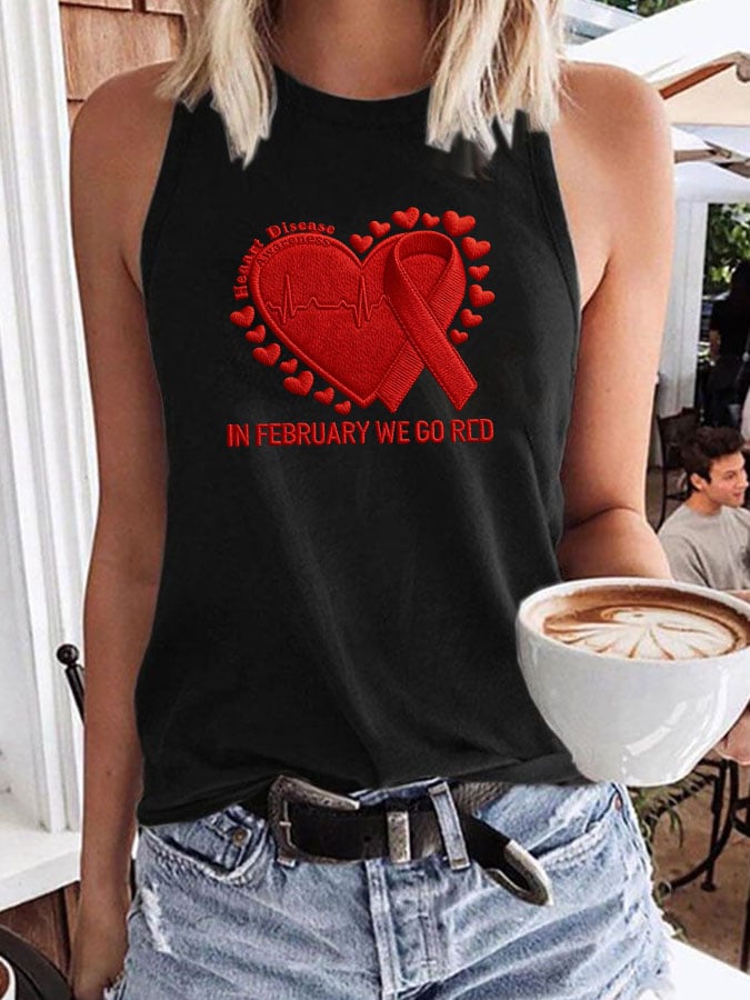 Women's Heart Disease Awareness Printed Vest