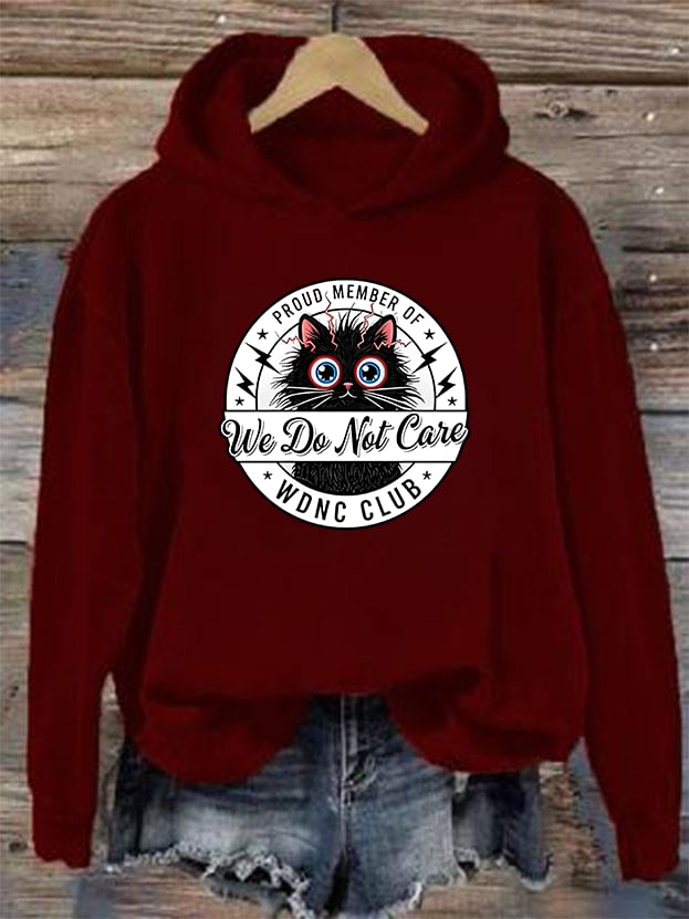 Women's Retro Funny Proud Member Of Club We Do Not Care Menopause Perimenopause Print Hoodie