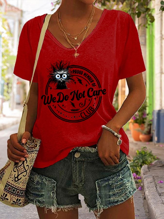 Women's Retro Funny Proud Member Of WDNC Club We Do Not Care Menopause Perimenopause Print T-Shirt