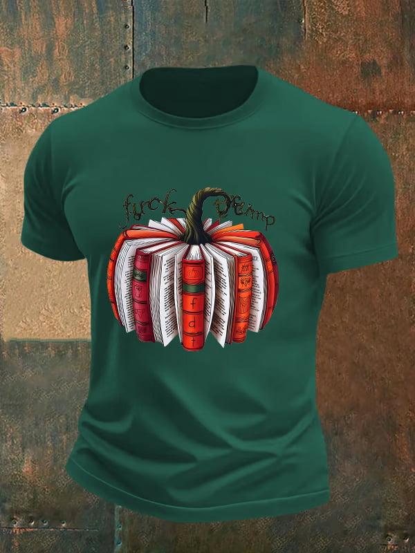🔥Buy 3 Get 15% Off🔥Men's Fall Book Pumpkin DTF transfer - FDT, Fall Aesthetic print T-Shirt