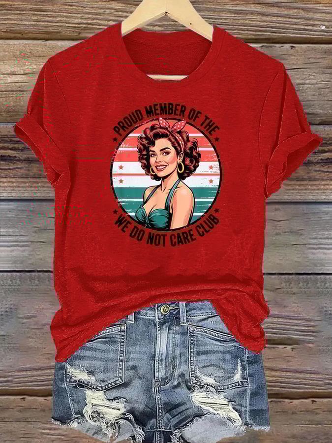 Women's Retro Funny Proud Member Of Club Menopause Perimenopause Print T-Shirt