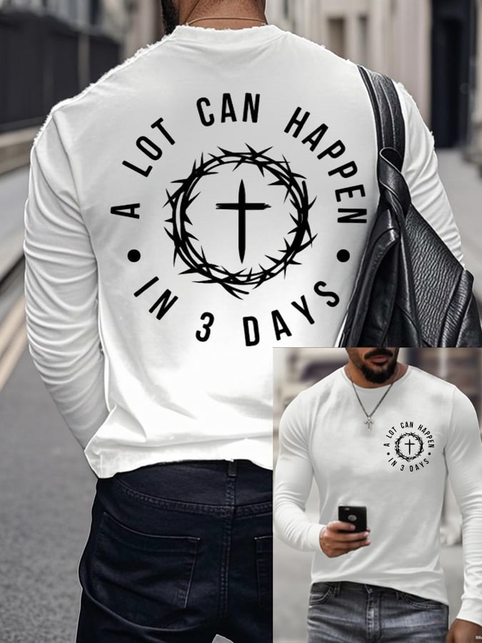 Men's Raven's A Lot Can Happen In 3 Days Printed Long Sleeve Top