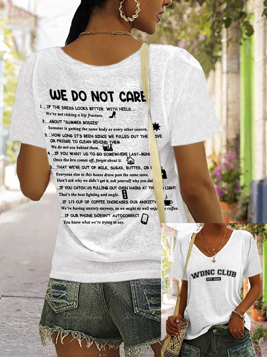 🔥Buy 3 Get 15% Off🔥V-Neck Retro Funny WDNC Club Menopause Perimenopause Print T-Shirt