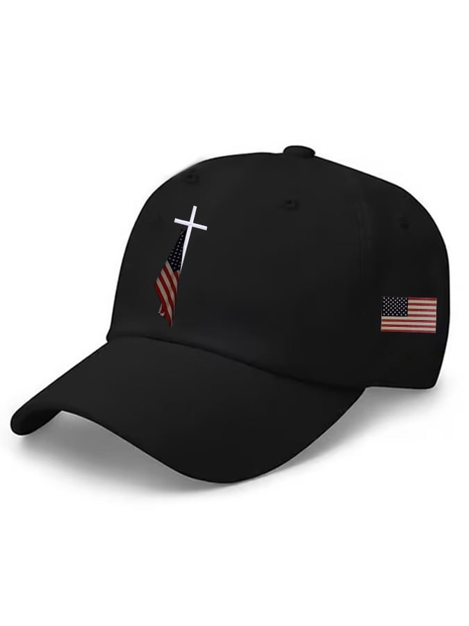Unisex Flag Cross Print Baseball Cap