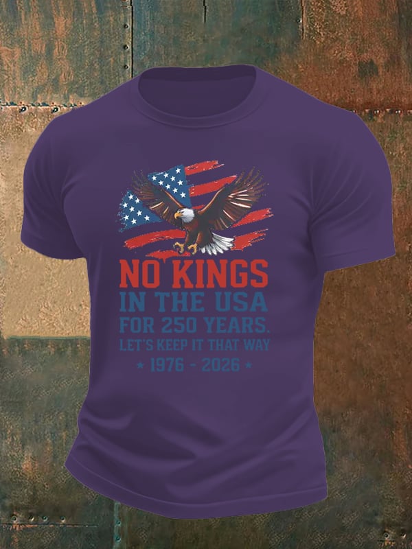 🔥Buy 3 Get 15% Off🔥Men's No Kings USA Patriotic Tee ,250 Years of Democracy printed T-shirt