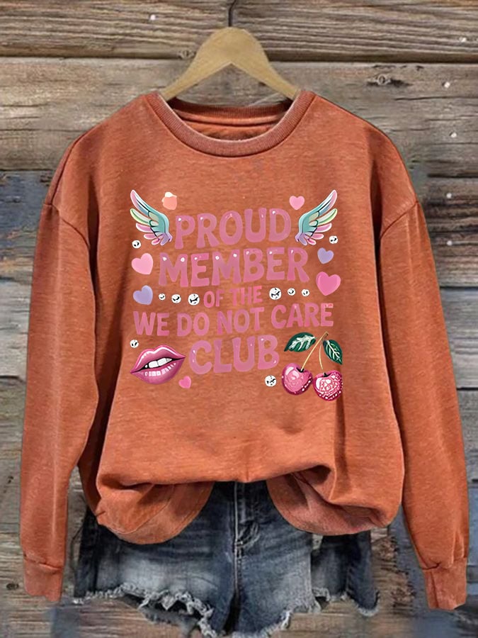 Women's Retro Funny Proud Member Of Club Menopause Perimenopause Print Sweatshirt