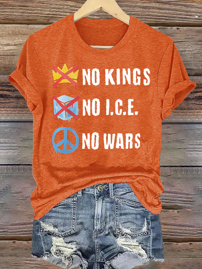 🔥Buy 3 Get 15% Off🔥Women's No Kings Print T-Shirt