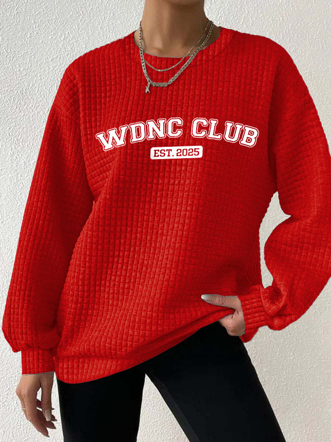 🔥Buy 3 Get 15% Off🔥Retro Funny Funny WDNC Club Est. 2026 Menopause Perimenopause Print Textured Sweatshirt