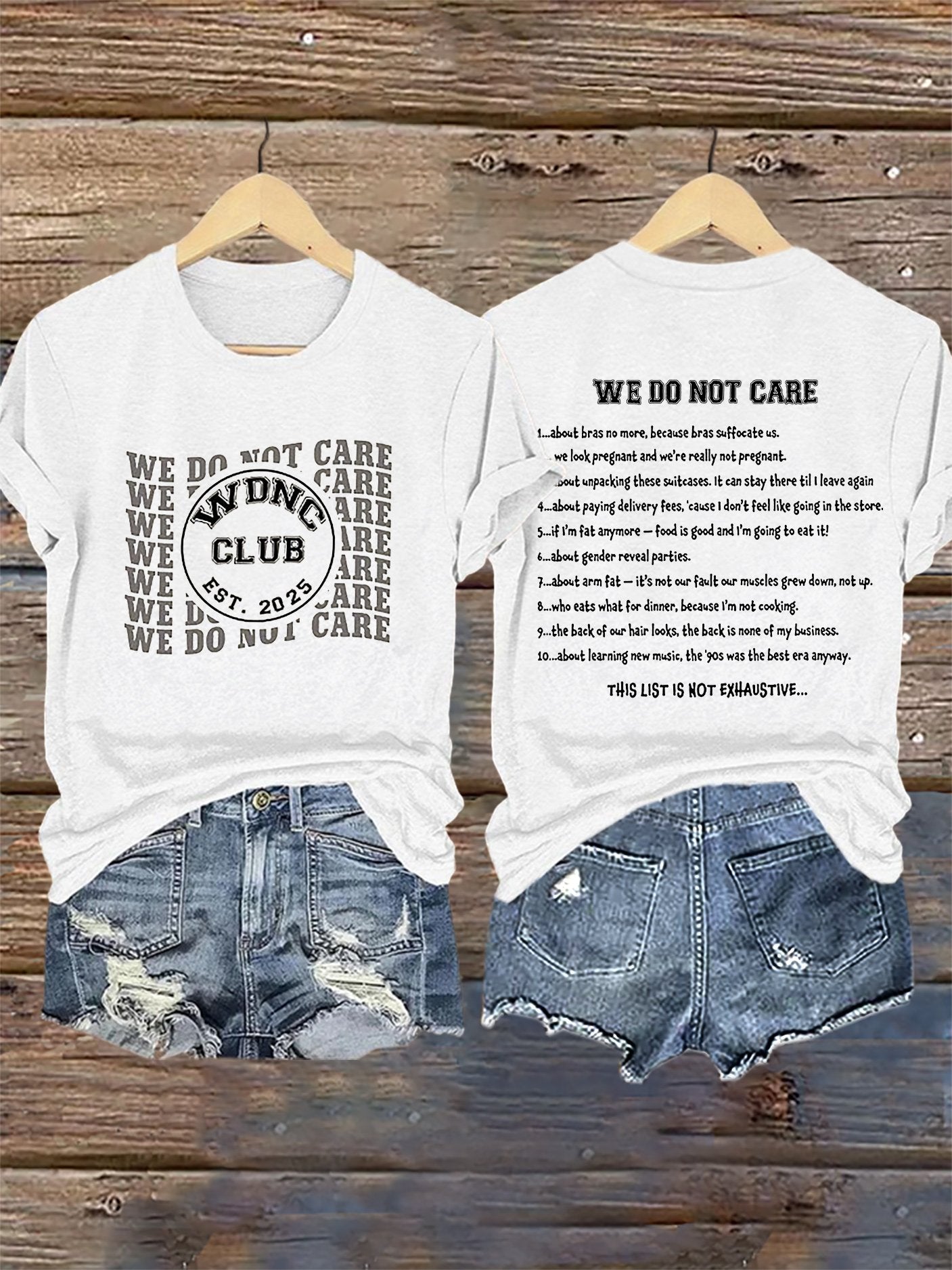 🔥Buy 3 Get 15% Off🔥Retro WDNC Club Est. 2025 We Do Not Care Print T-Shirt