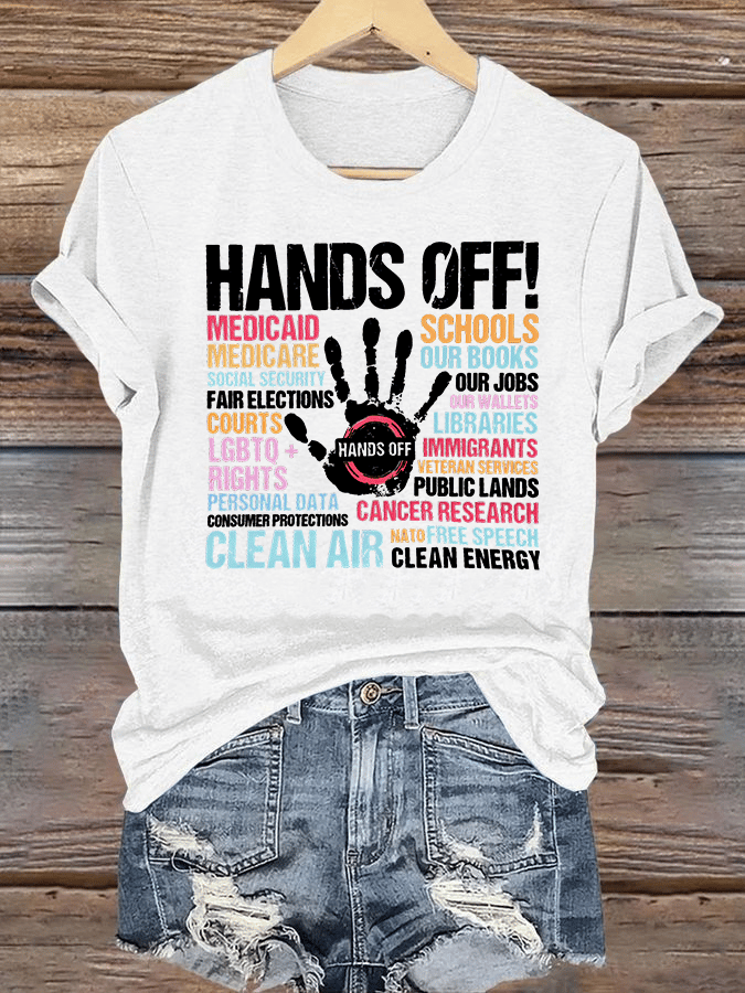 🔥Buy 3 Get 15% Off🔥Women's HANDS OFF! Print T-Shirt
