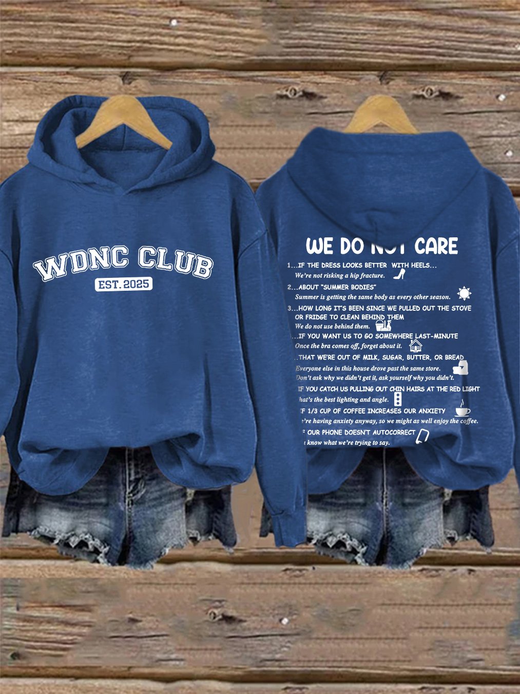 🔥Buy 3 Get 15% Off🔥Retro Funny WDNC Club Menopause Perimenopause Print Hoodie