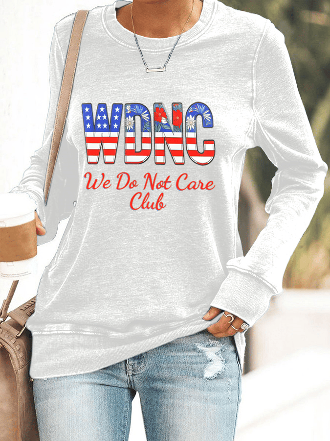 Women's Retro Funny Proud Member Of Club We Do Not Care Menopause Perimenopause Print Knitted Tops